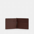Coach Slim Money Clip Billfold Wallet In Signature Leather Gunmetal Maple