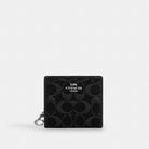 Coach Snap Wallet In Signature Denim Silver Black