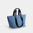 Coach Small Tour Tote Bag In Signature Denim Silver Denim