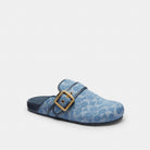 Women's Coach Archival Buckle Clog In Regenerative Cotton Signature Denim Indigo