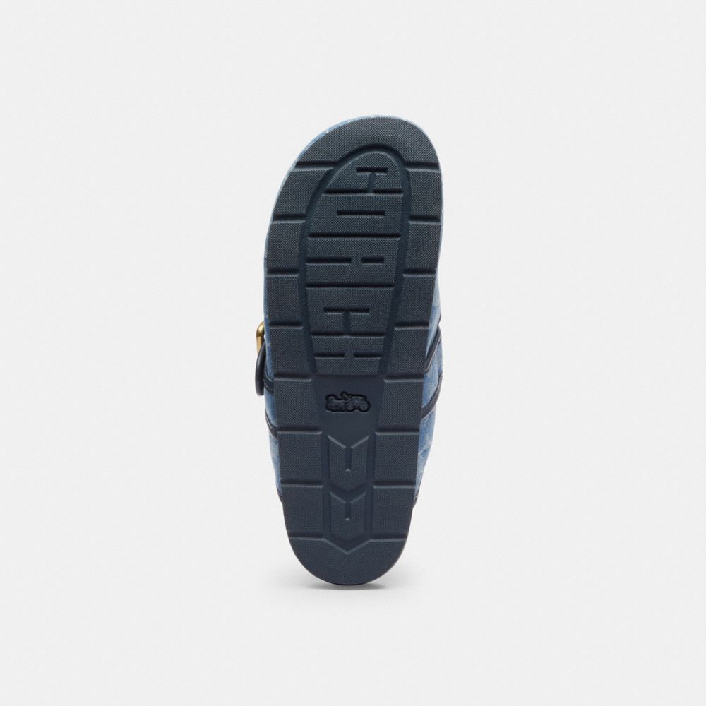 Women's Coach Archival Buckle Clog In Regenerative Cotton Signature Denim Indigo