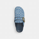Women's Coach Archival Buckle Clog In Regenerative Cotton Signature Denim Indigo
