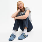 Women's Coach Archival Buckle Clog In Regenerative Cotton Signature Denim Indigo