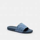 Women's Coach Udele Sport Slide In Regenerative Cotton Signature Denim Indigo