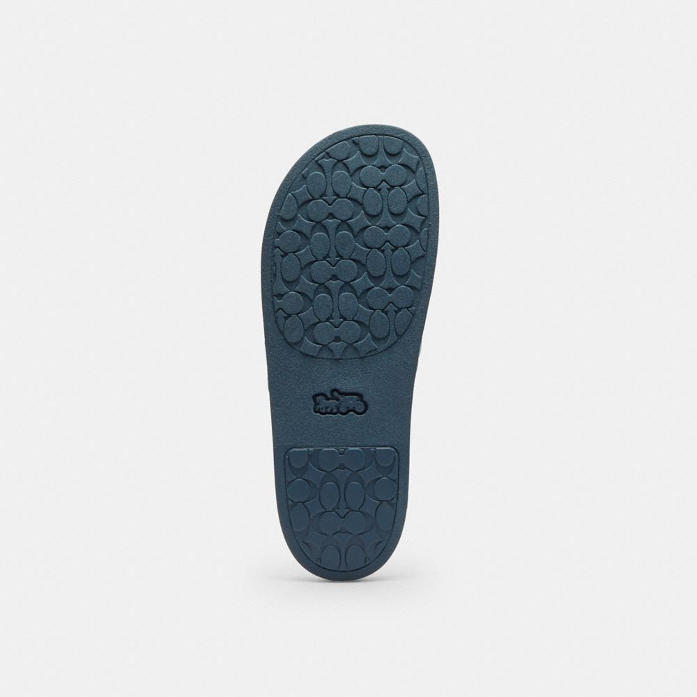 Women's Coach Udele Sport Slide In Regenerative Cotton Signature Denim Indigo