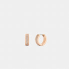 Coach Pavé C Huggie Earrings Rose Gold