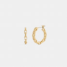 Coach Linked C Small Hoop Earrings Gold