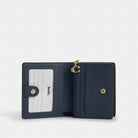 Coach Snap Wallet In Signature Denim Gold Indigo