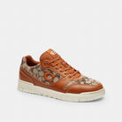 Men's Coach Soho Sneaker With Crystal Signature Jacquard Cocoa Burnished Amber