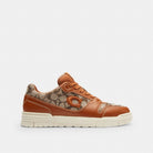 Men's Coach Soho Sneaker With Crystal Signature Jacquard Cocoa Burnished Amber