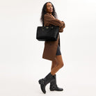 Coach Station Tote Bag In Signature Leather Gold Black