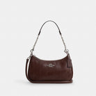 Coach Teri Shoulder Bag With Quilting Silver Maple