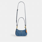 Coach Teri Mini Crossbody Bag In Signature Denim Gold Indigo