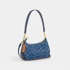 Coach Teri Mini Crossbody Bag In Signature Denim Gold Indigo