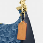 Coach Teri Shoulder Bag In Signature Denim Gold Indigo