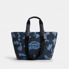 Coach Small Tour Tote Bag With Camo Print Silver Blue Multi