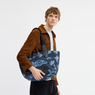 Coach Small Tour Tote Bag With Camo Print Silver Blue Multi