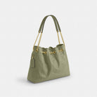Coach Evelyn Shoulder Bag With Quilting Gold Pistachio