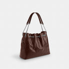 Coach Evelyn Shoulder Bag With Quilting Silver Maple