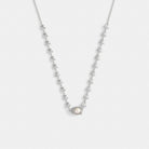 Coach Wildflower Chain Signature Necklace Silver Pearl