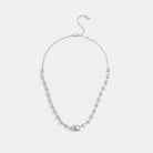 Coach Wildflower Chain Signature Necklace Silver Pearl