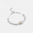 Coach Wildflower Chain Signature Linear Bracelet Silver Pearl