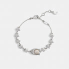 Coach Wildflower Chain Signature Linear Bracelet Silver Pearl