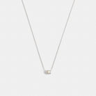 Coach Signature Pearl Pendant Necklace Silver Pearl