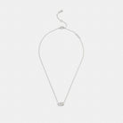 Coach Signature Pearl Pendant Necklace Silver Pearl