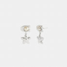 Coach Wildflower Signature Pearl Drop Earrings Silver Pearl