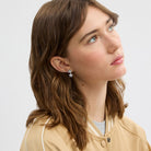 Coach Wildflower Signature Pearl Drop Earrings Silver Pearl