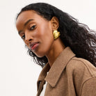 Coach Oversized Heart With Stones Stud Earrings Gold Multi