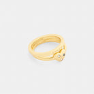 Coach Heart With Stones Ring Set Gold Multi