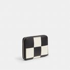 Coach Zip Around Wallet In Checkerboard Upcrafted Leather Black Chalk