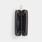 Coach Zip Around Wallet In Checkerboard Upcrafted Leather Black Chalk