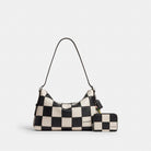 Coach Zip Around Wallet In Checkerboard Upcrafted Leather Black Chalk