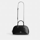 Coach Lara Satchel Bag Silver Black