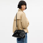 Coach Lara Satchel Bag Silver Black