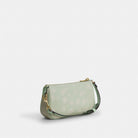 Coach Nolita 19 With Floral Print And Bow Gold Pale Green