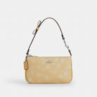 Coach Nolita 19 With Floral Print And Bow Silver Washed Yellow