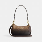 Coach Teri Mini Crossbody Bag In Ombre Signature Canvas Gold Brown
