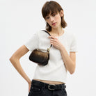 Coach Teri Mini Crossbody Bag In Ombre Signature Canvas Gold Brown