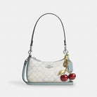 Coach Teri Mini Crossbody Bag In Signature Canvas Silver Chalk Blue