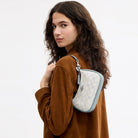 Coach Teri Mini Crossbody Bag In Signature Canvas Silver Chalk Blue