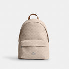 Coach Taylor Small Backpack In Signature Canvas Silver Sand Taupe