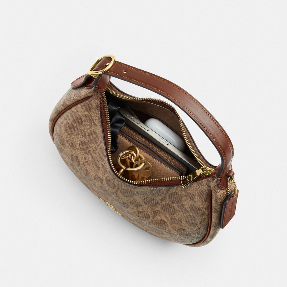 Coach Emily Shoulder Bag In Signature Canvas Gold Tan Brown – Dawntown