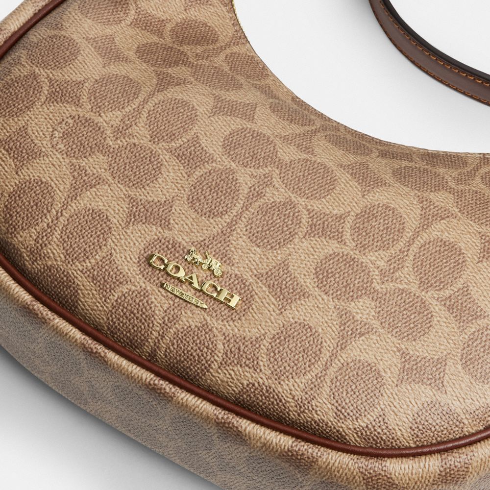 Coach Emily Shoulder Bag In Signature Canvas Gold Tan Brown – Dawntown
