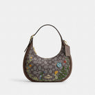 Coach Emily Shoulder Bag In Signature Jacquard With Floral Embroidery Gold Oak Multi