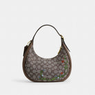 Coach Emily Shoulder Bag In Signature Jacquard With Floral Embroidery Gold Oak Multi