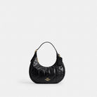 Coach Emily Shoulder Bag With Quilting Gold Black
